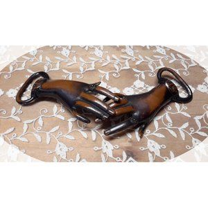 *SOLD* Vintage 1970s Victorian Style Clasping Hands Belt Buckle